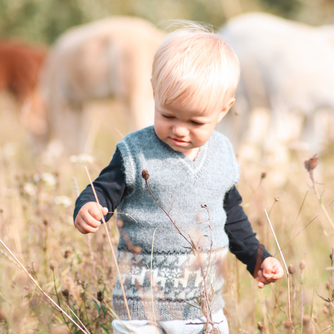 100% alpaca wool vest for children