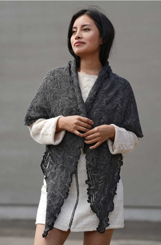 Beautiful, feminine alpaca wool shawl