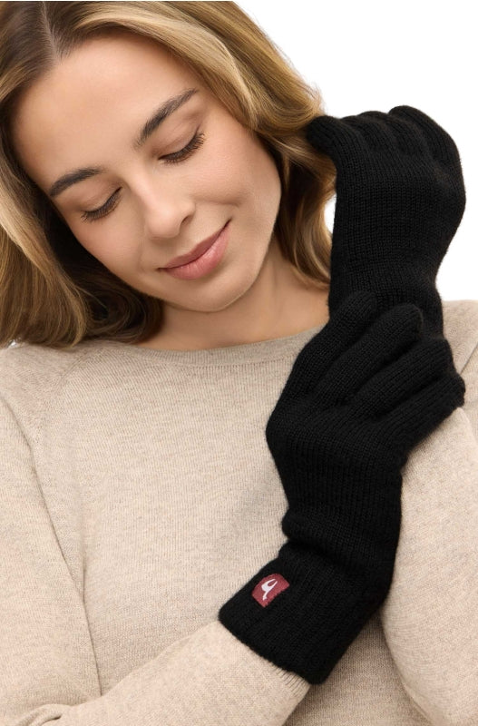 Reversible baby alpaca wool gloves
