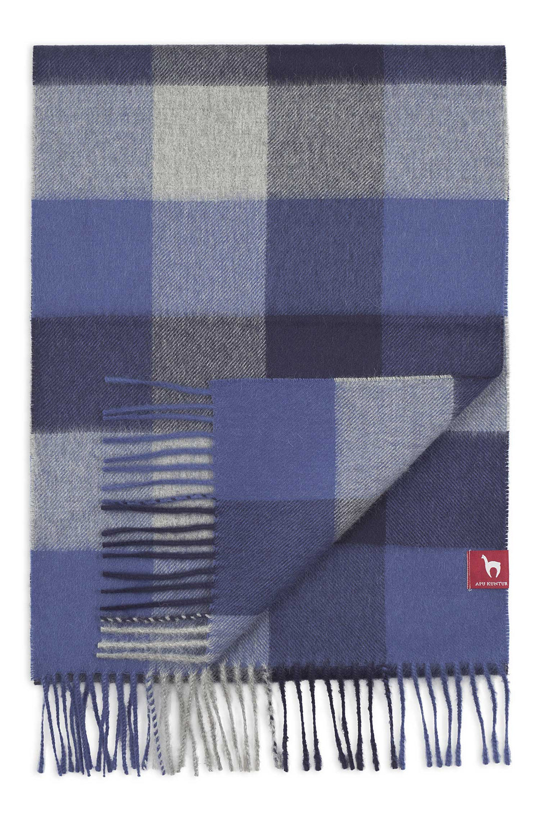 100% baby alpaca plaid wool scarf