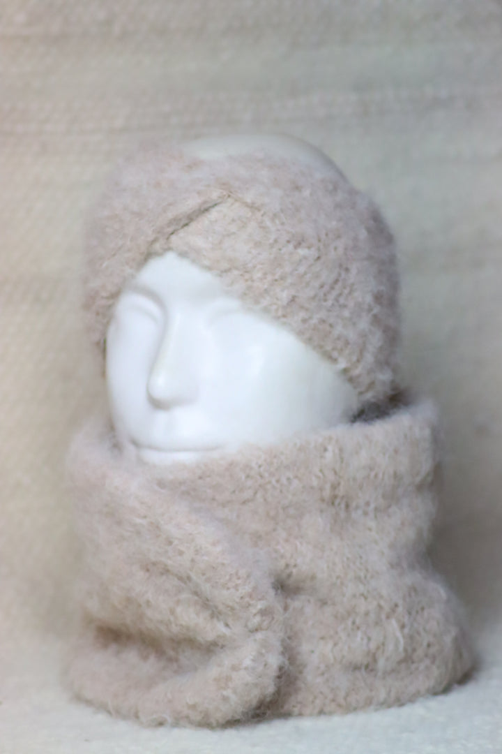 Soft Alpaca Wool Scarf - Puffy