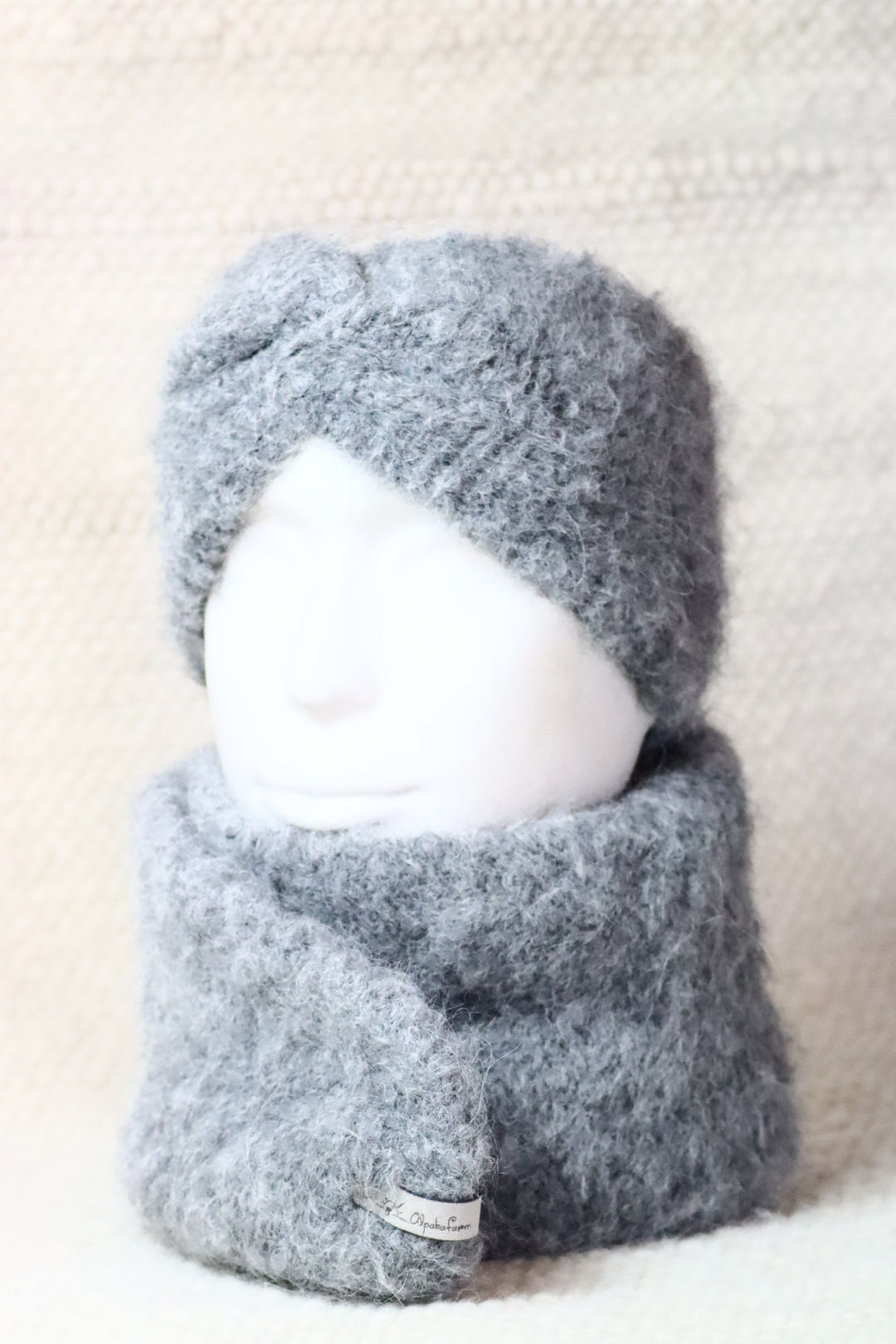 Soft Alpaca Wool Scarf - Puffy