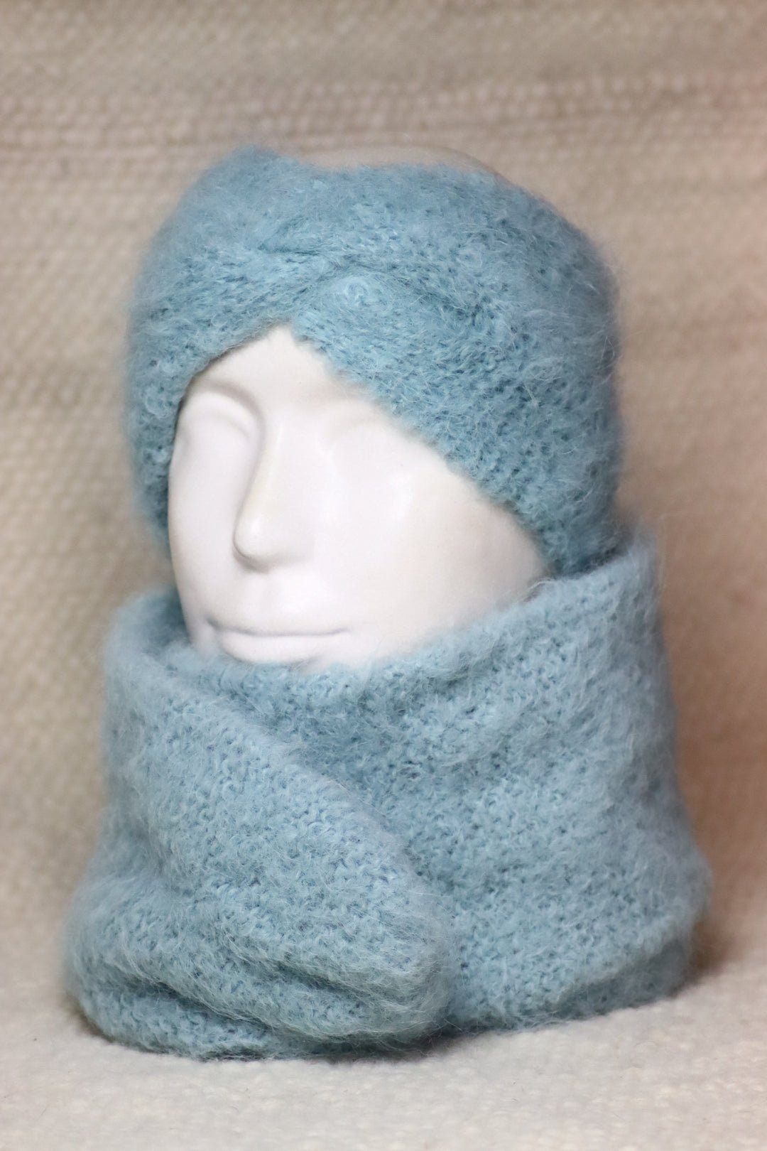 Soft Alpaca Wool Scarf - Puffy