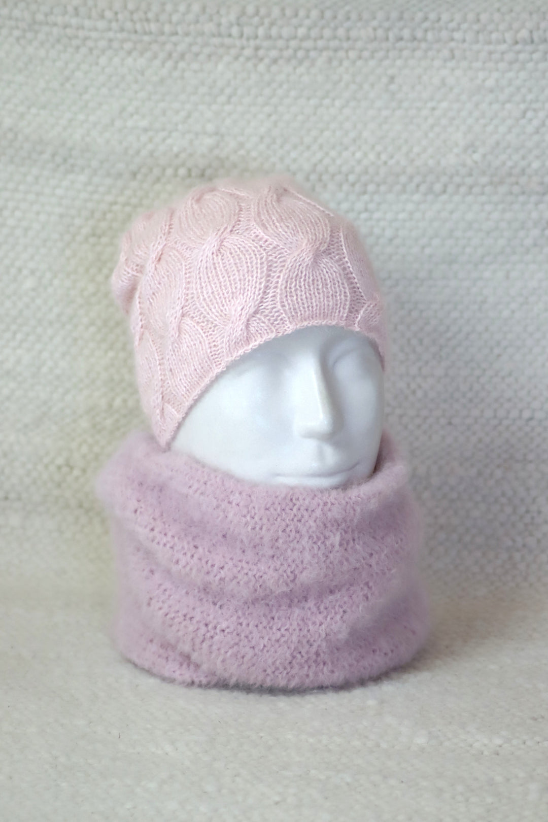Beautiful hand-knitted cable knit hat