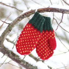 Load image into Gallery viewer, Strawberry themed mittens
