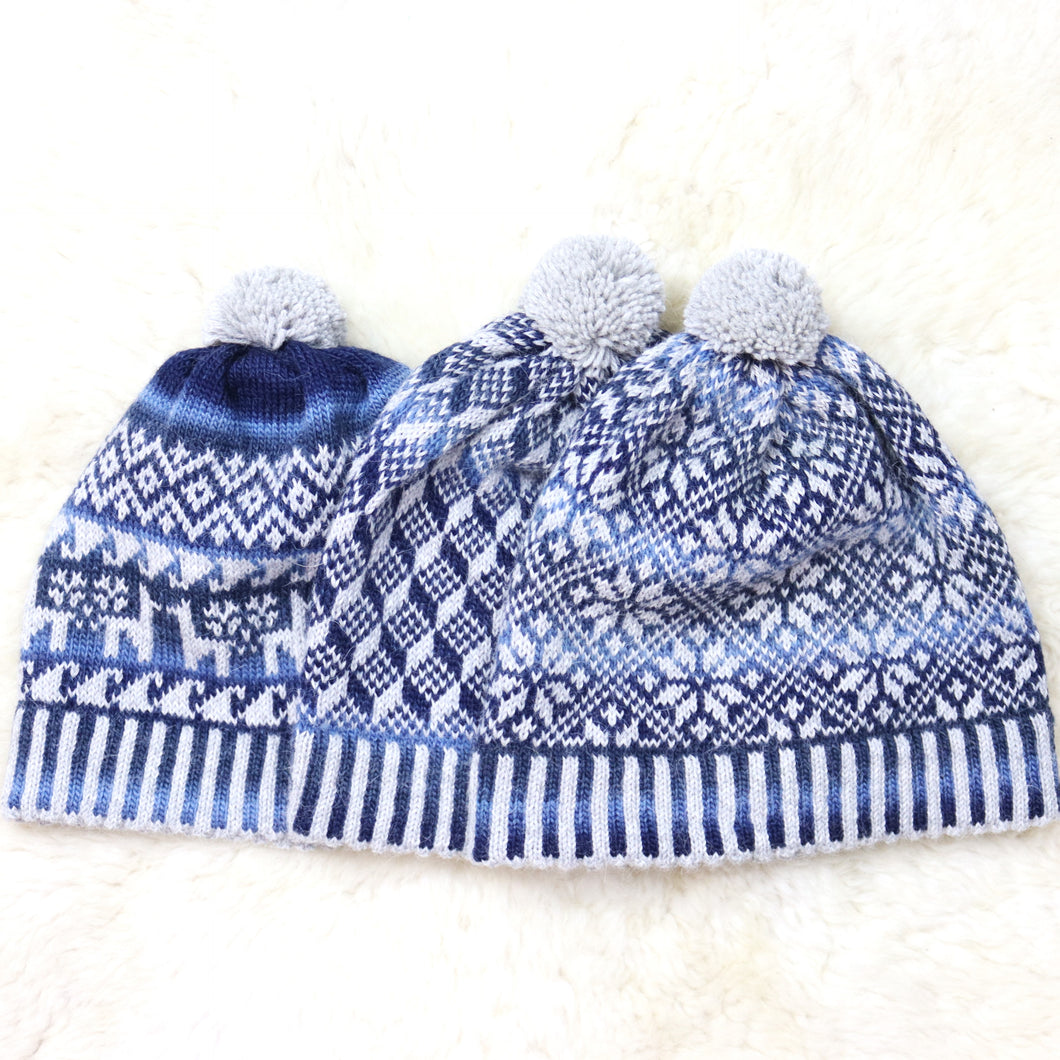 Colorful pom-pom hat