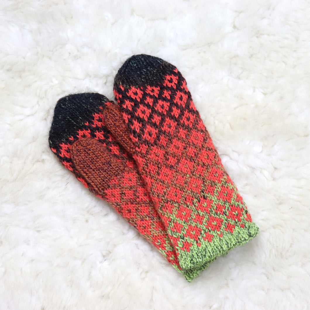 Patterned mittens for children (2-3 years)