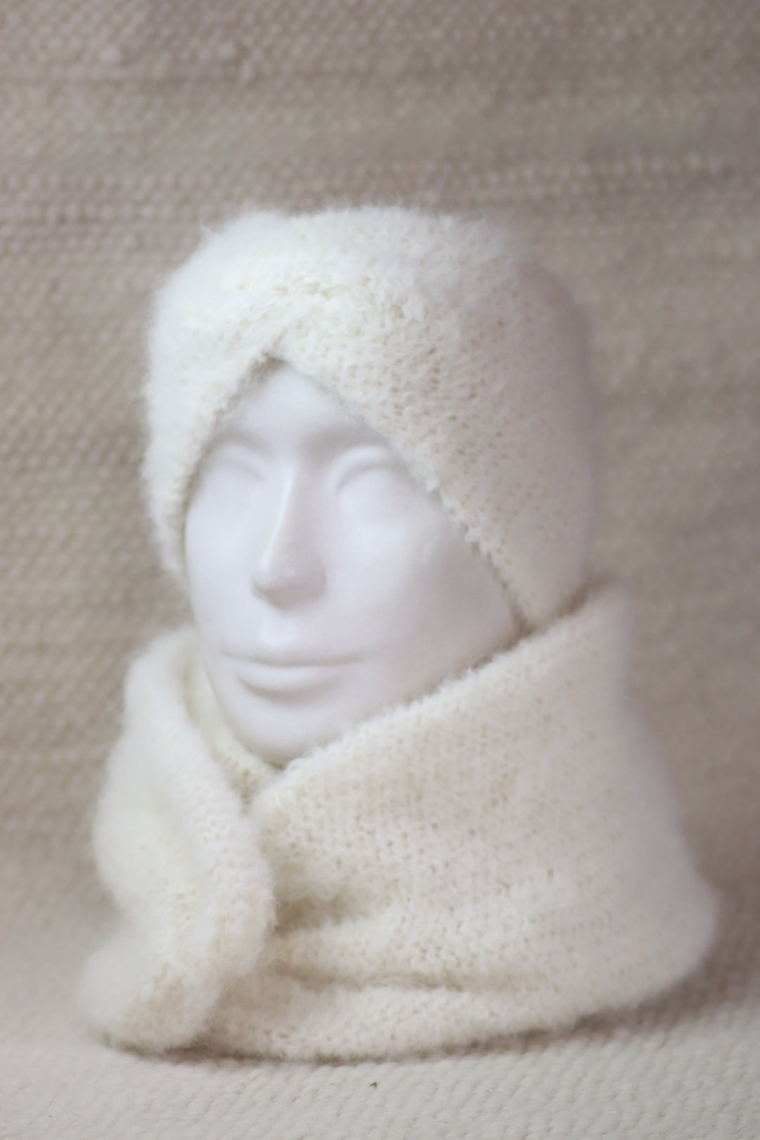 Soft Alpaca Wool Scarf - Puffy