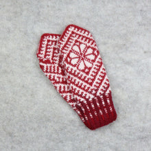 Load image into Gallery viewer, Erika&#39;s wine-white mittens
