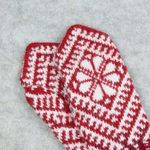 Load image into Gallery viewer, Erika&#39;s wine-white mittens
