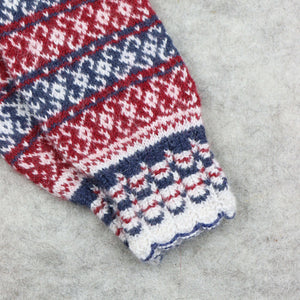 Erika's red-blue striped mittens