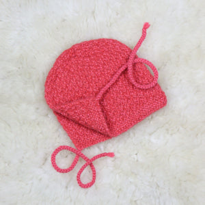 Family daughter's knitted baby hat