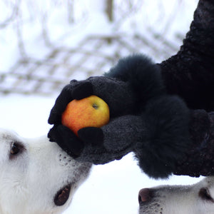 Baby alpaca wool hand warmers