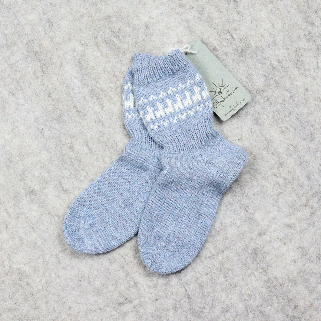 Socks with alpaca pattern for children