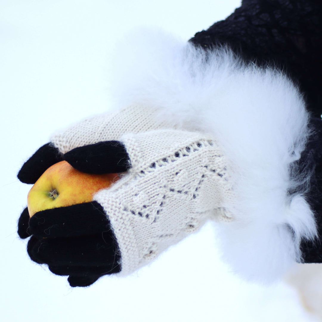 Baby alpaca wool fingerless gloves