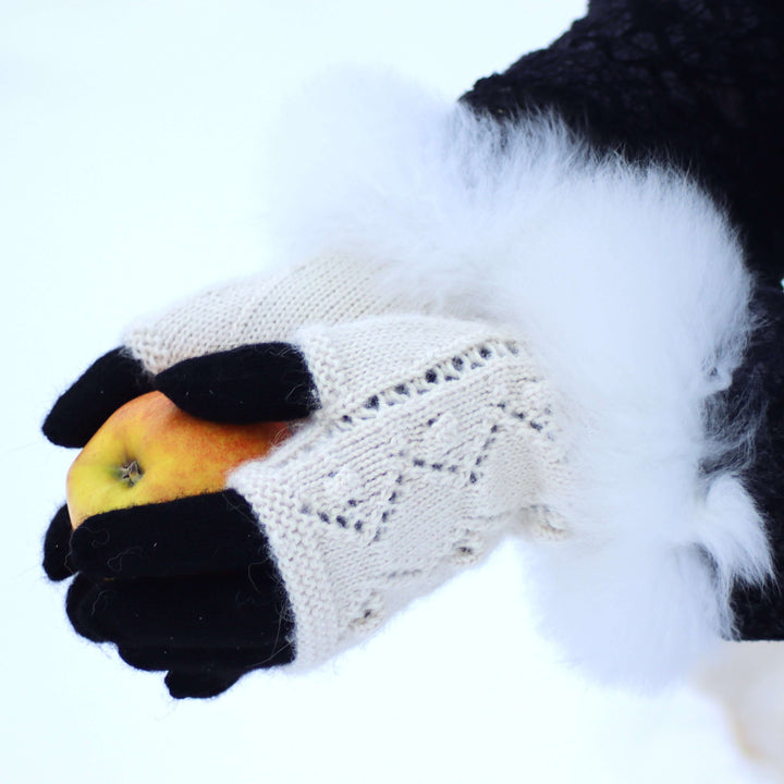 Baby alpaca wool fingerless gloves
