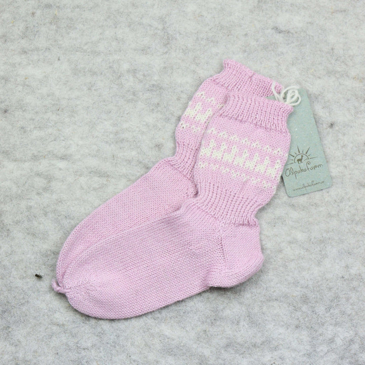 heleroosad alpakavillased laste sokid