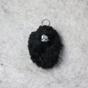 Alpaca-shaped leather key ring